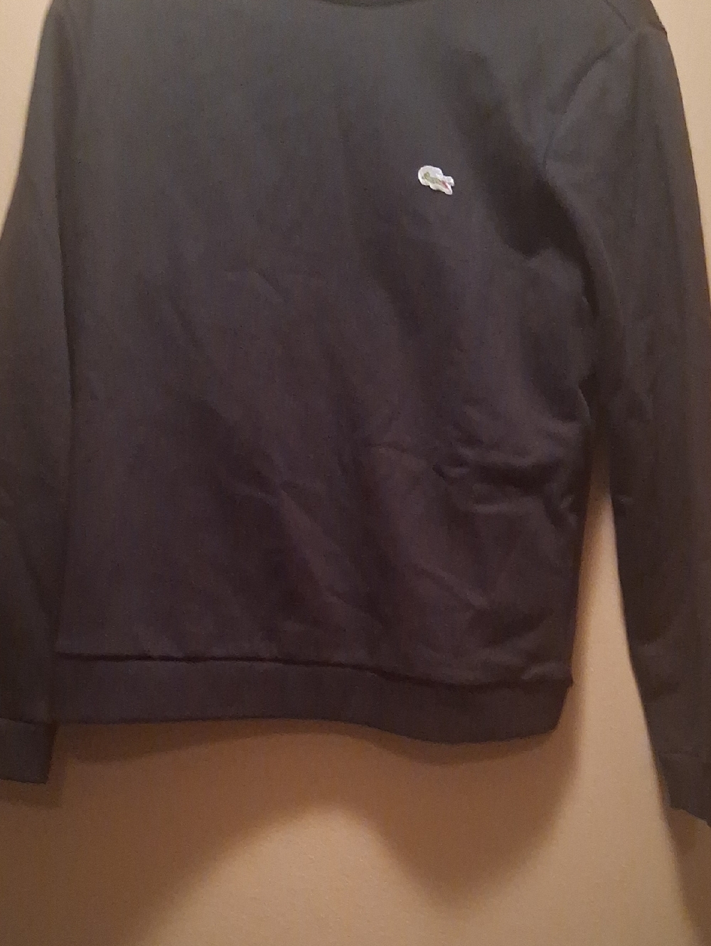 Lacoste Boys Size 14  Crewneck Sweatshirt in Black with Crocodile Logo